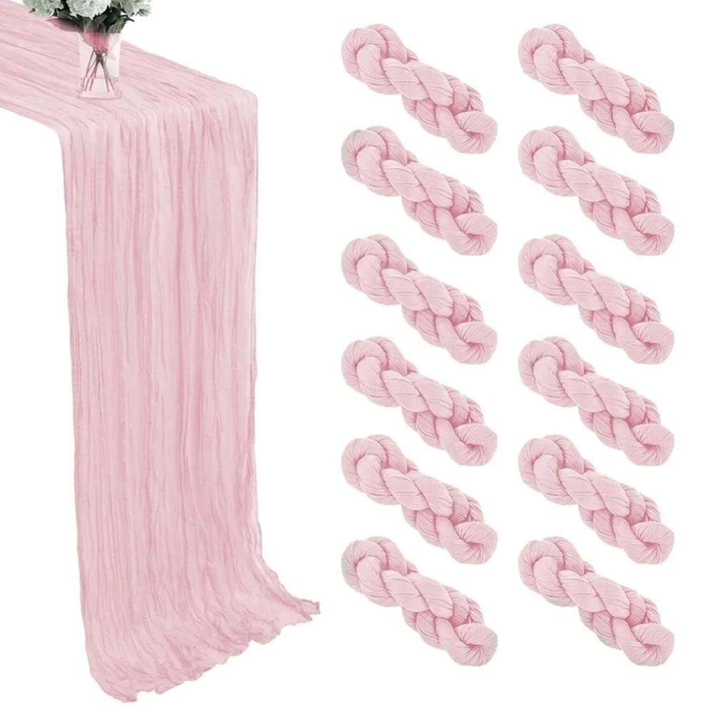 12 Count Elegant Pink Table Runner for Showers Parties Bridal Baby Birthday